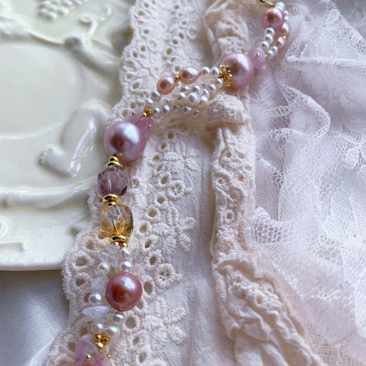 Lavender Whisper Natural Pink Baroque Pearl & Amethyst Bracelet (2).jpg