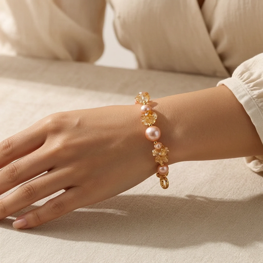 Freshwater Pearls vs. Akoya Pearls featuring freshwater baroque pearls in an elegant editorial setting