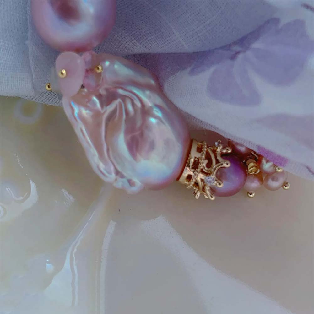 Elara Pink Purple Baroque Pearl Bracelet (3).jpg
