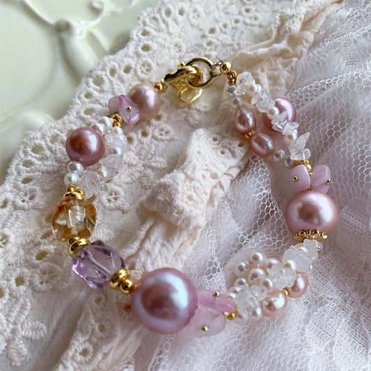 Lavender Whisper Natural Pink Baroque Pearl & Amethyst Bracelet (1).jpg