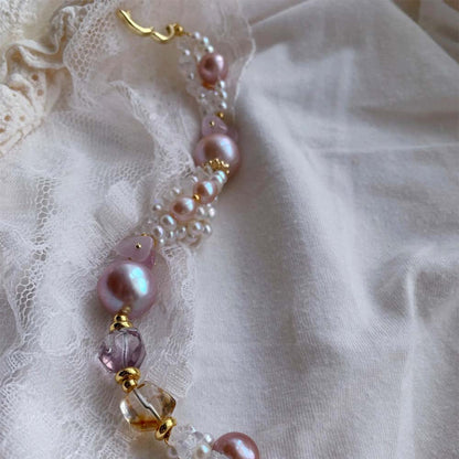 Lavender Whisper Natural Pink Baroque Pearl & Amethyst Bracelet (3).jpg