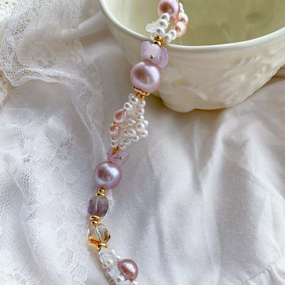 Lavender Whisper Natural Pink Baroque Pearl & Amethyst Bracelet (5).jpg